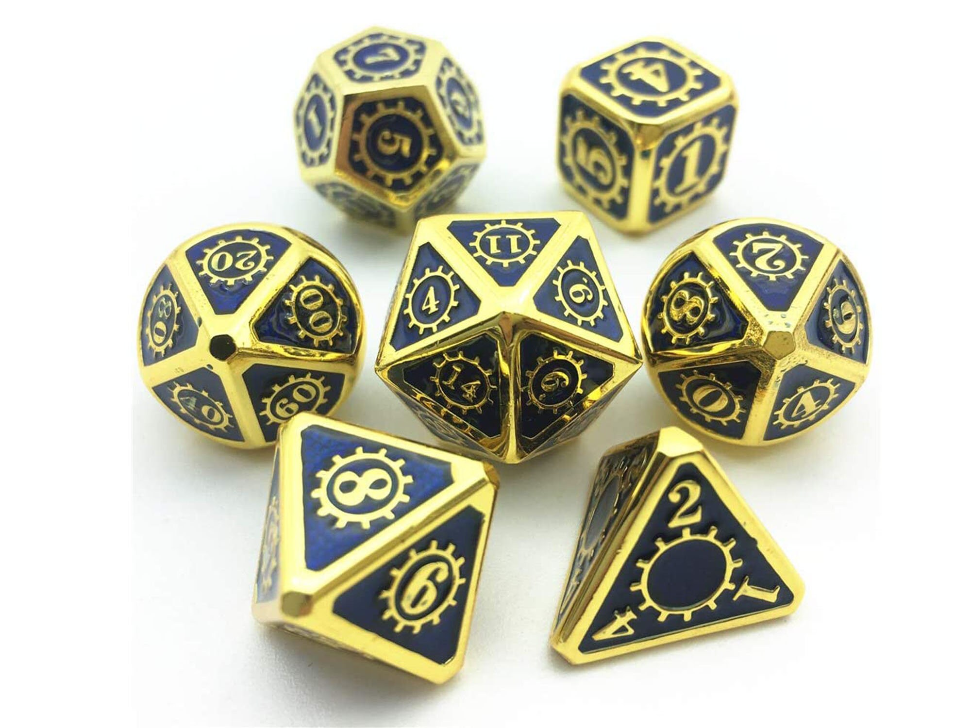Mechanical Dice for Dnd Tabletop Rpgs Games 7pcs/set Metal Etsy