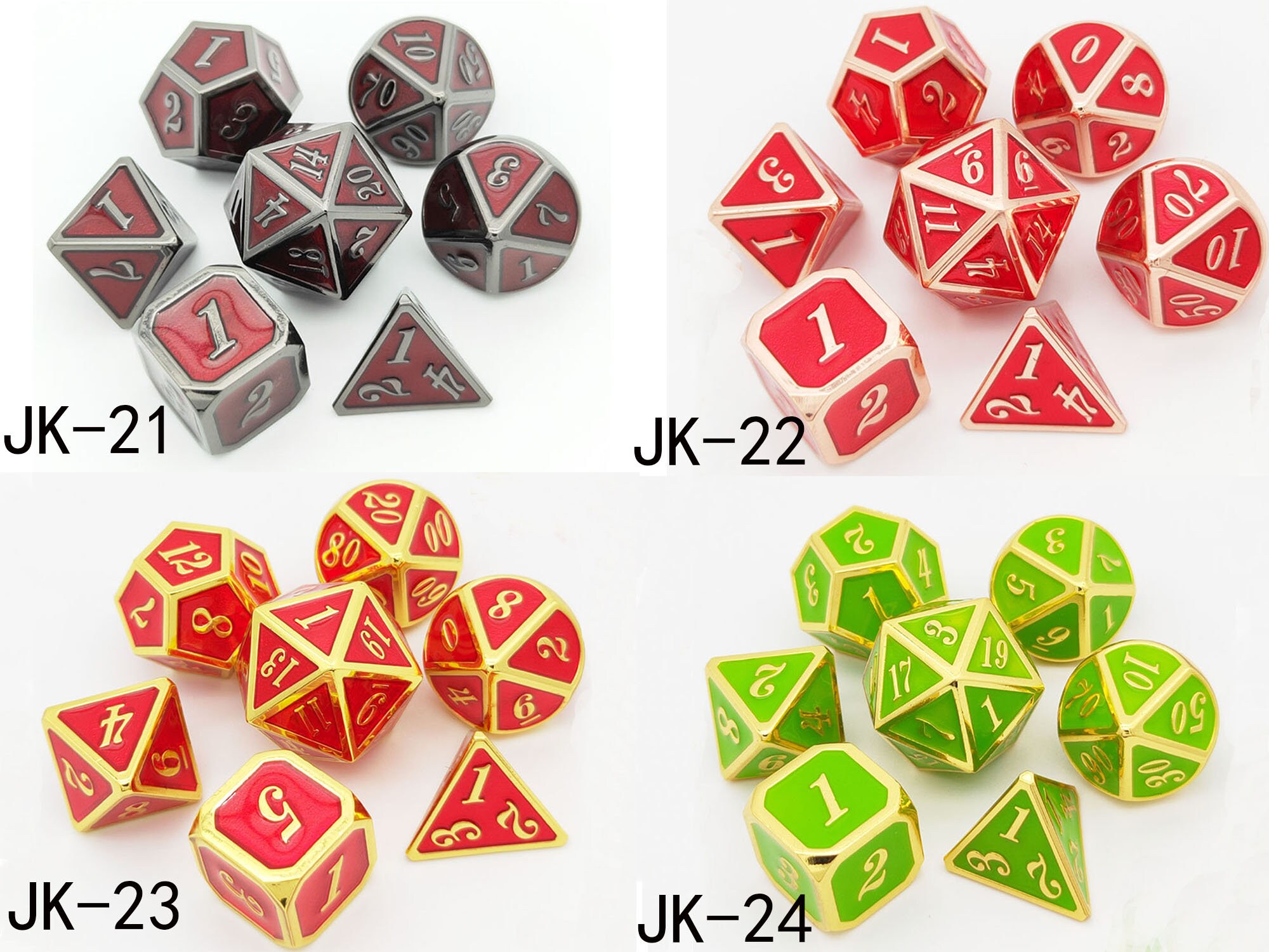 Metal Dice Set 7pcs Set Solid Metal Polyhedral D&D Dice Set Etsy