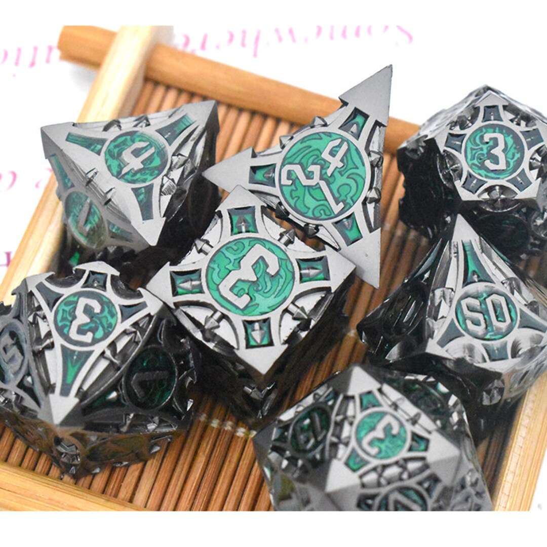 Polyhedral Metal Dice DND Set Dungeons and Dragons Metal Dice Etsy