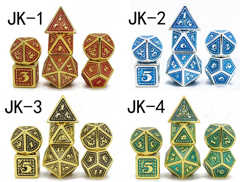 Metal Dice Set 7 Piece DND Dice Dungeons and Dragons Etsy