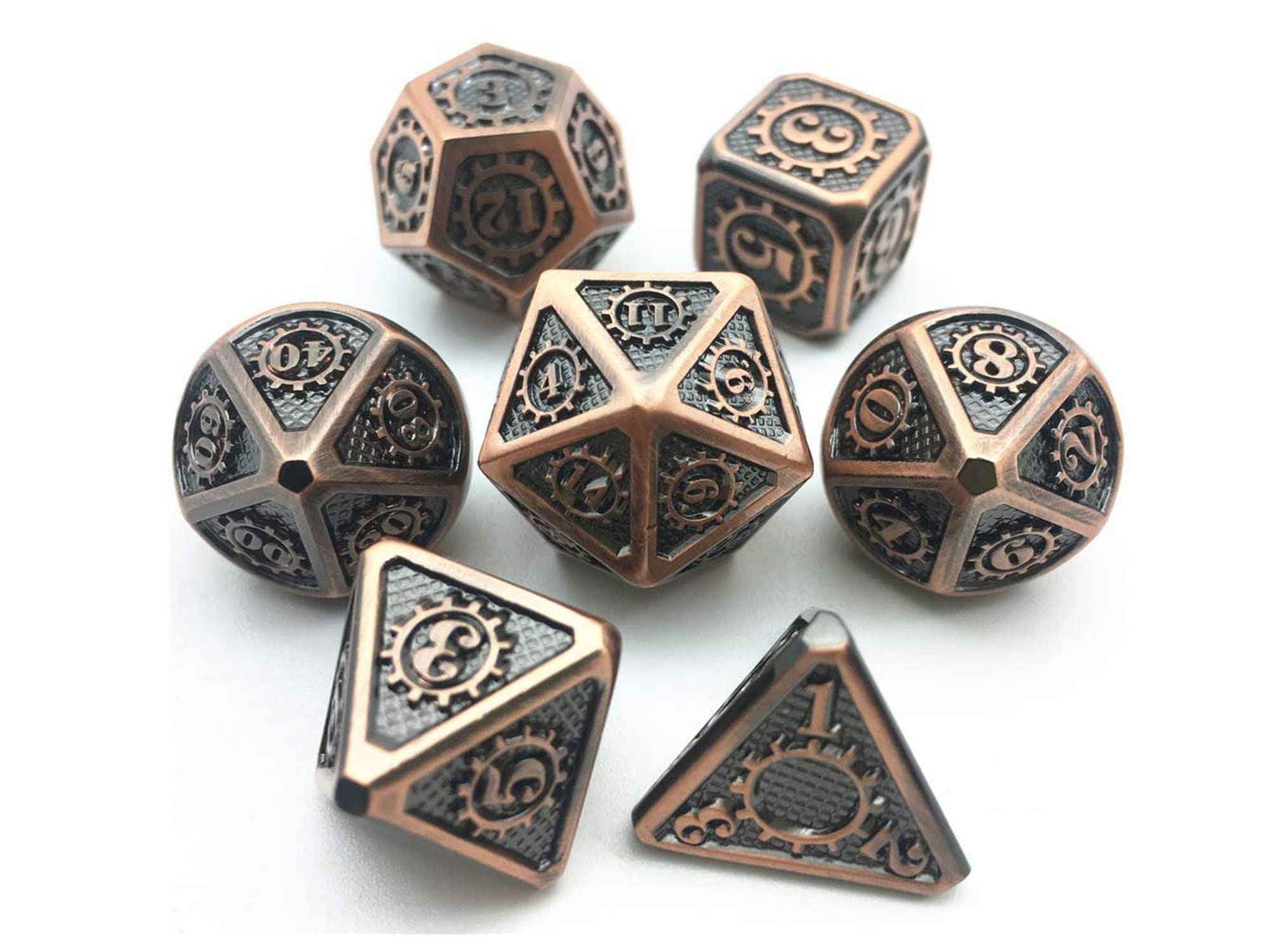 7 Pcs Gold Mechanic Metal Dice Set Balanced Polyhedral for Etsy