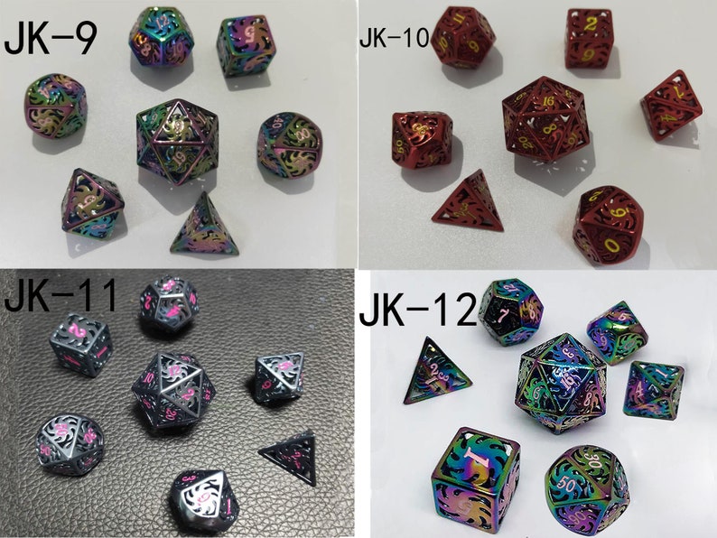 Metal dice set pure copper cutout mechanical wind dice dragon and underground city board game Role Playing Games d6 d8 d10 d20