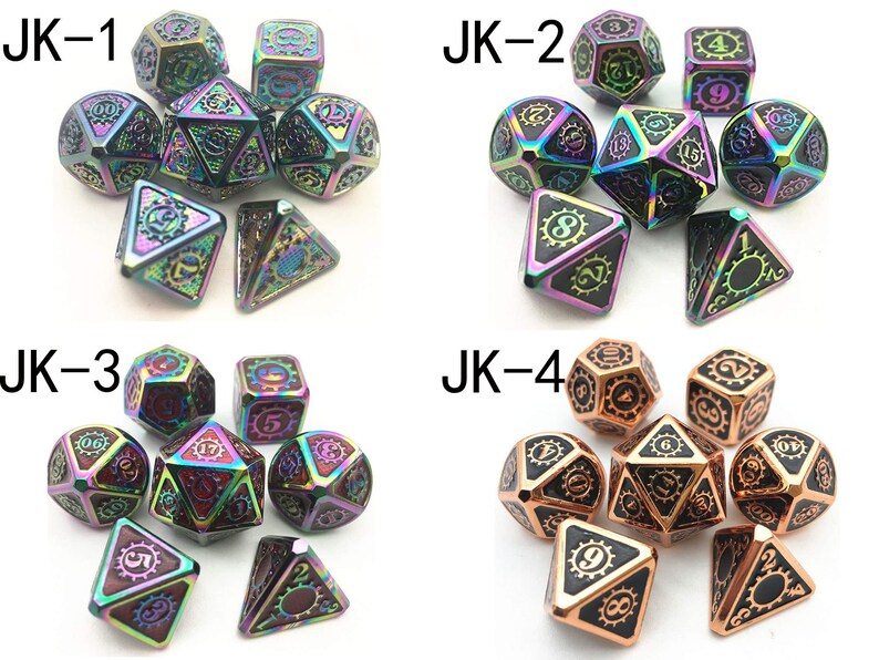 Mechanical Dice for Dnd Tabletop Rpgs Games 7pcs/set Metal Etsy