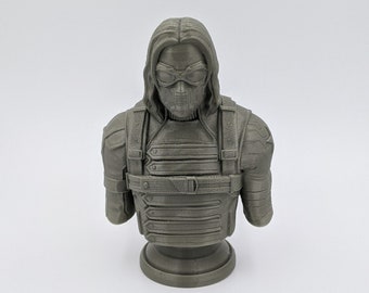 Winter Soldier Bust, Maskless Bucky Barnes, 3D Printed