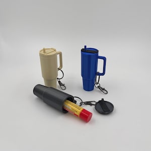 Coffee Tumbler Chapstick holder Keychains - Mini Coffee Cup Keyring bag charm Accessory