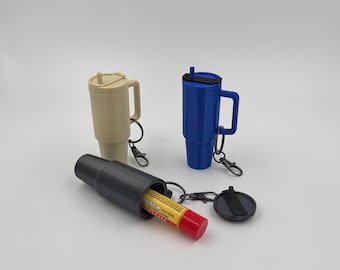 Coffee Tumbler Chapstick holder Keychains - Mini Coffee Cup Keyring bag charm Accessory