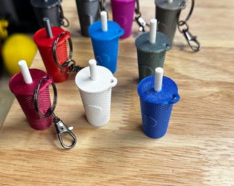 Coffee Tumbler Keychains - Mini Coffee Cup Keyring Accessory