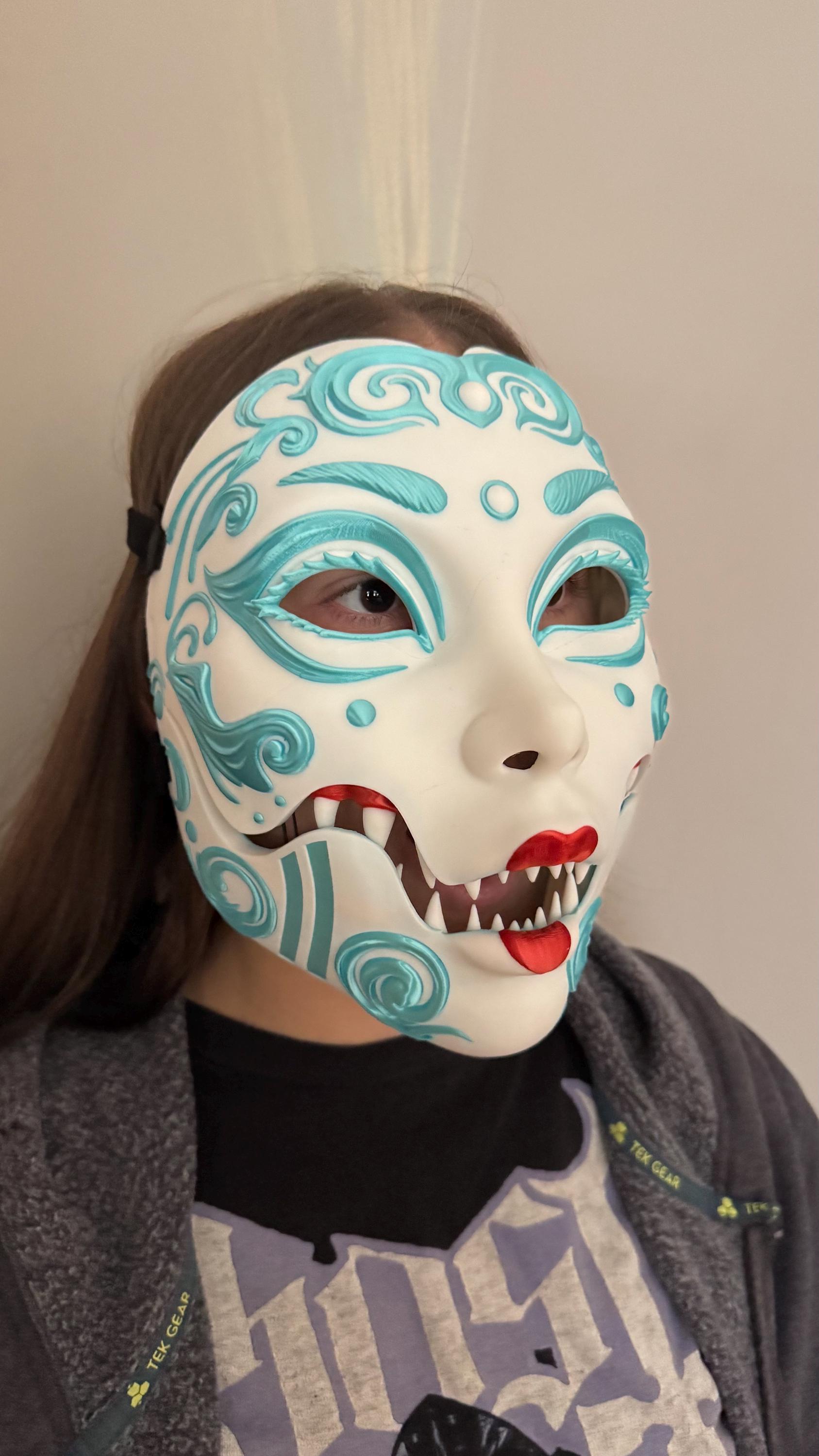 HAYASHI製/NOSAWA論外.Used costume Geisha Mask With Movable Jaw Articulated Samurai Oni Style