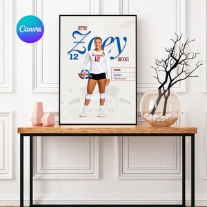 Pôster esportivo editável do Canva | Colagem de fotos de atletas | Presente de formatura do ensino médio | 12x16 ou 8×10