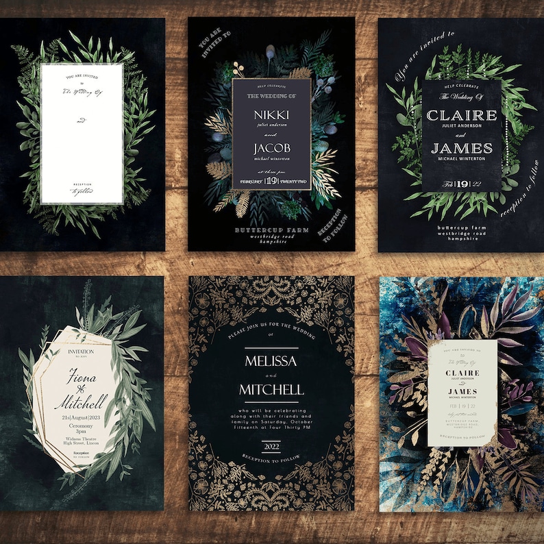 /'highland wreath/' Wedding Stationary Digital Download Wedding Invitation Gold foil by nakedprintdesign.