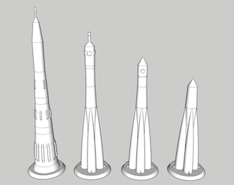 Minimalist Soviet rocket model STLs