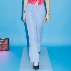 Y2K Vintage Reebok chill zipper hem joggers in sky blue