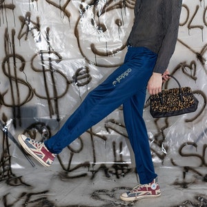 Vintage Y2K classic joggers in midnight navy & yellow