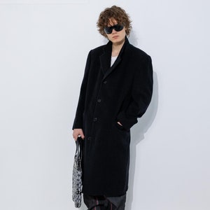 90's Vintage Retro Double-breasted Wool Coat in Red & Black - Etsy