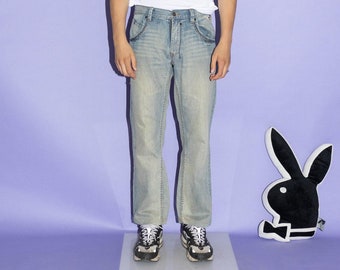 Vintage Y2K iconic straight jeans in dirty light stonewash
