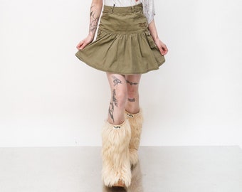 Vintage Y2K gorpcore cargo mini skirt in khaki green