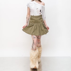 Vintage Y2K gorpcore cargo mini skirt in khaki green