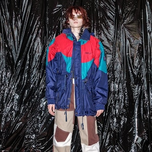 Vintage 90&#39;s colorful rave warm windbreaker jacket