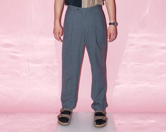 90's Vintage skater fit classy trousers in dark slate grey