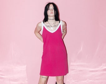 hot pink dress woman Lucca One Shoulder Organza Bodycon Mini Dress main image 1