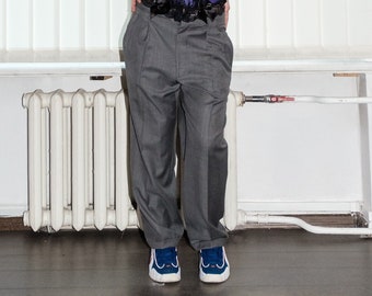 90's Vintage classy street style trousers in sidewalk grey