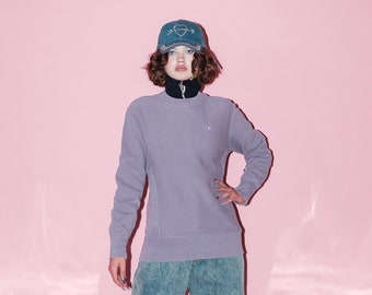 90s Vintage Champion Sweatshirt, Faded Mauve Cotton, Skater Style