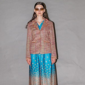 90&#39;s Vintage slim fit tweed blazer in candy tones