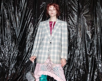 90's Vintage classic checkered blazer in tricolor