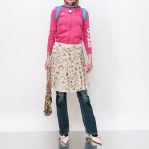 Vintage Y2K cute flowy floral skirt in meadow beige