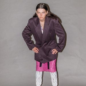 90&#39;s Vintage classy double breasted blazer in regal purple