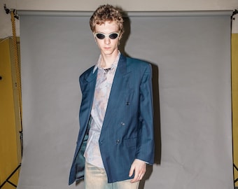 90&#39;s Vintage classic double breasted pinstripe blazer
