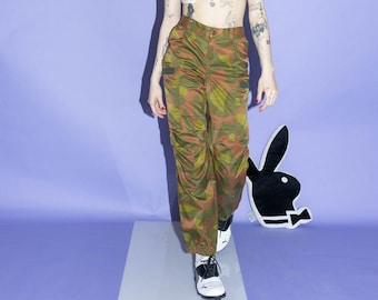 Vintage Y2K utility camo cargo trousers in green tones