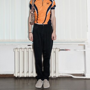 90&#39;s Vintage stylish balloon fit trousers in charcoal black