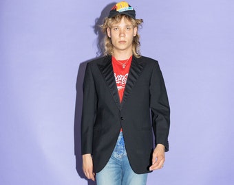 90's Vintage classy prom king/queen blazer in black