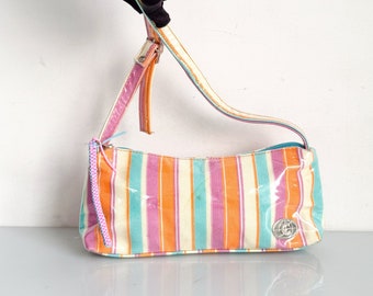 Vintage Y2K cute striped tiny baguette bag in pastels