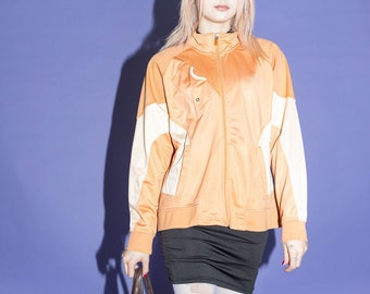 Vintage 90&#39;s Asics cute track sports jacket in pastel orange