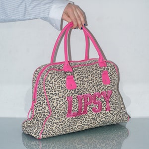 Vintage 2000 s Holdall Bag in Pink Leopard Print Etsy