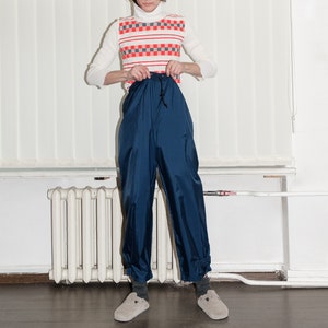 Y2K Vintage iconic parachute trousers in navy blue
