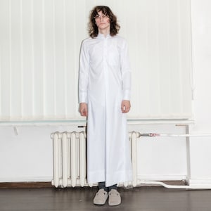 Vintage Y2K langärmeliger Kaftan in strahlendem Weiß