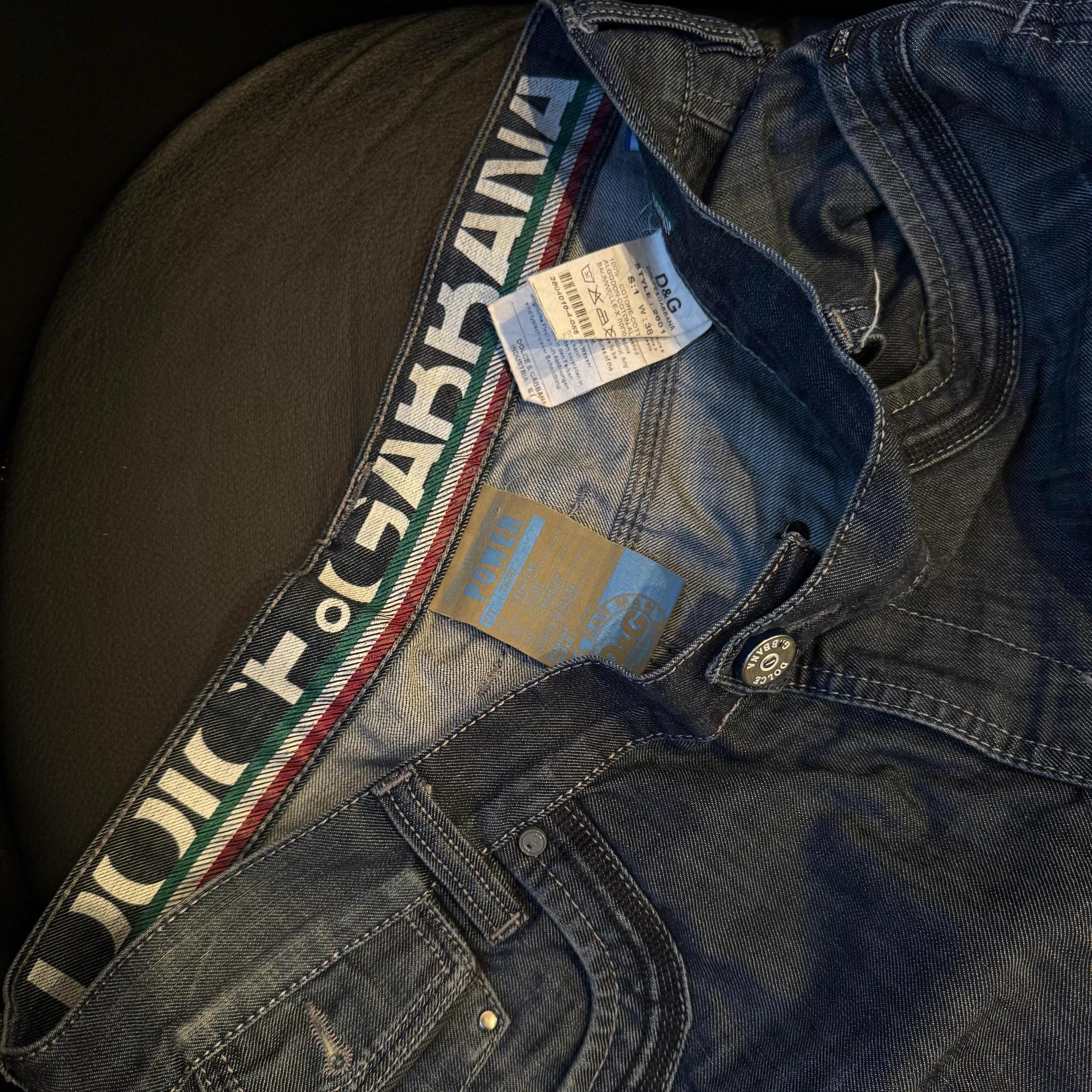 Y2K Vintage Dolce Gabbana Straight Stonewashed Jeans in Dark Blue