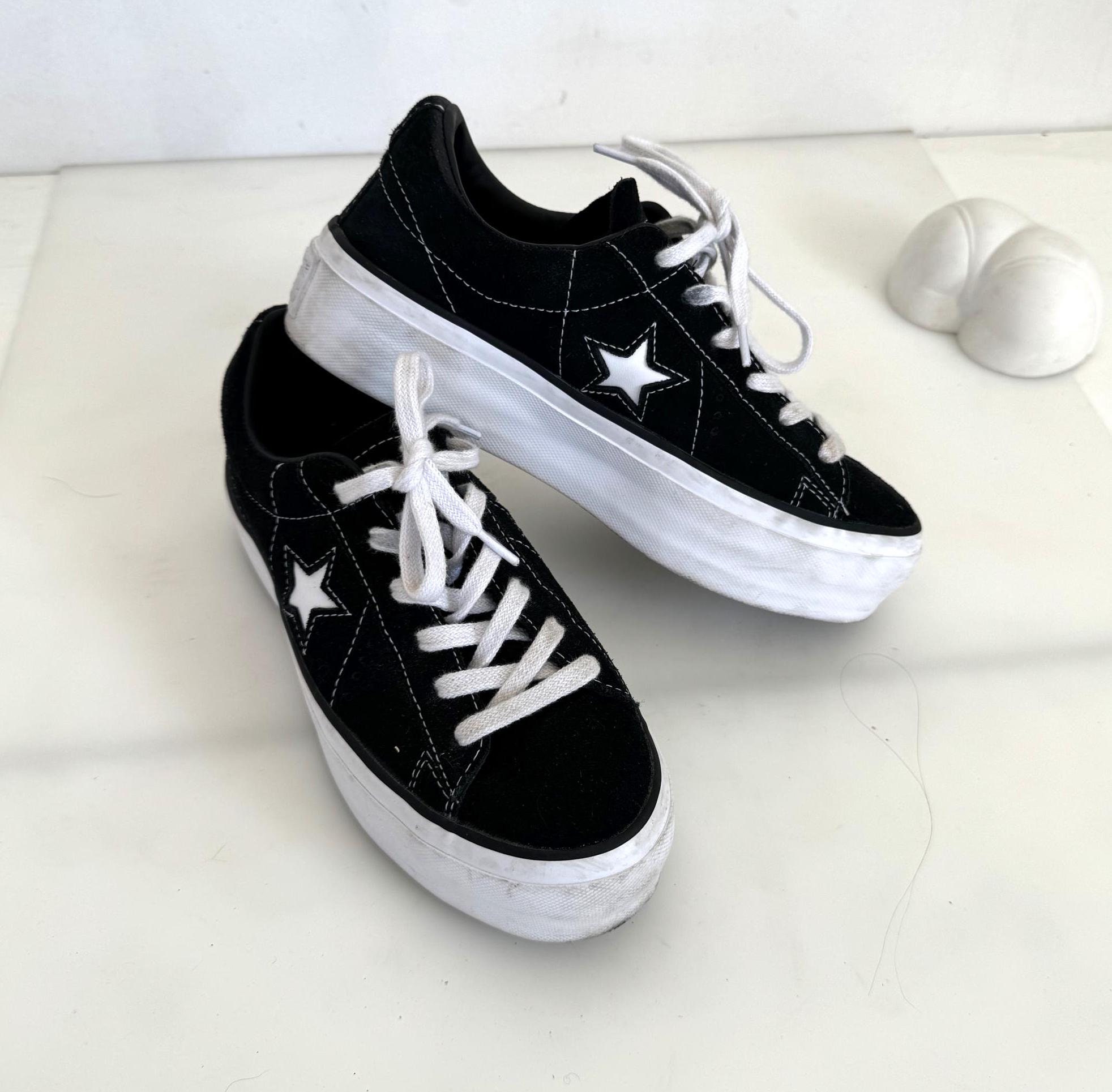 Y2K Classic Suede One Star Sneakers in Black White