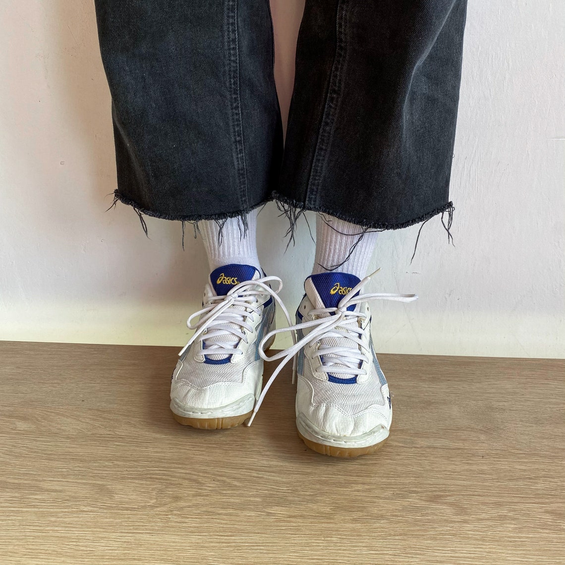 Vintage Asics GEL ugly sneakers white / blue | Etsy