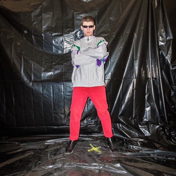 Vintage white sports / rave jacket / 1990s