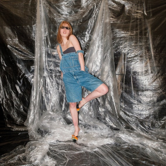 Vintage denim festival shorts dungarees