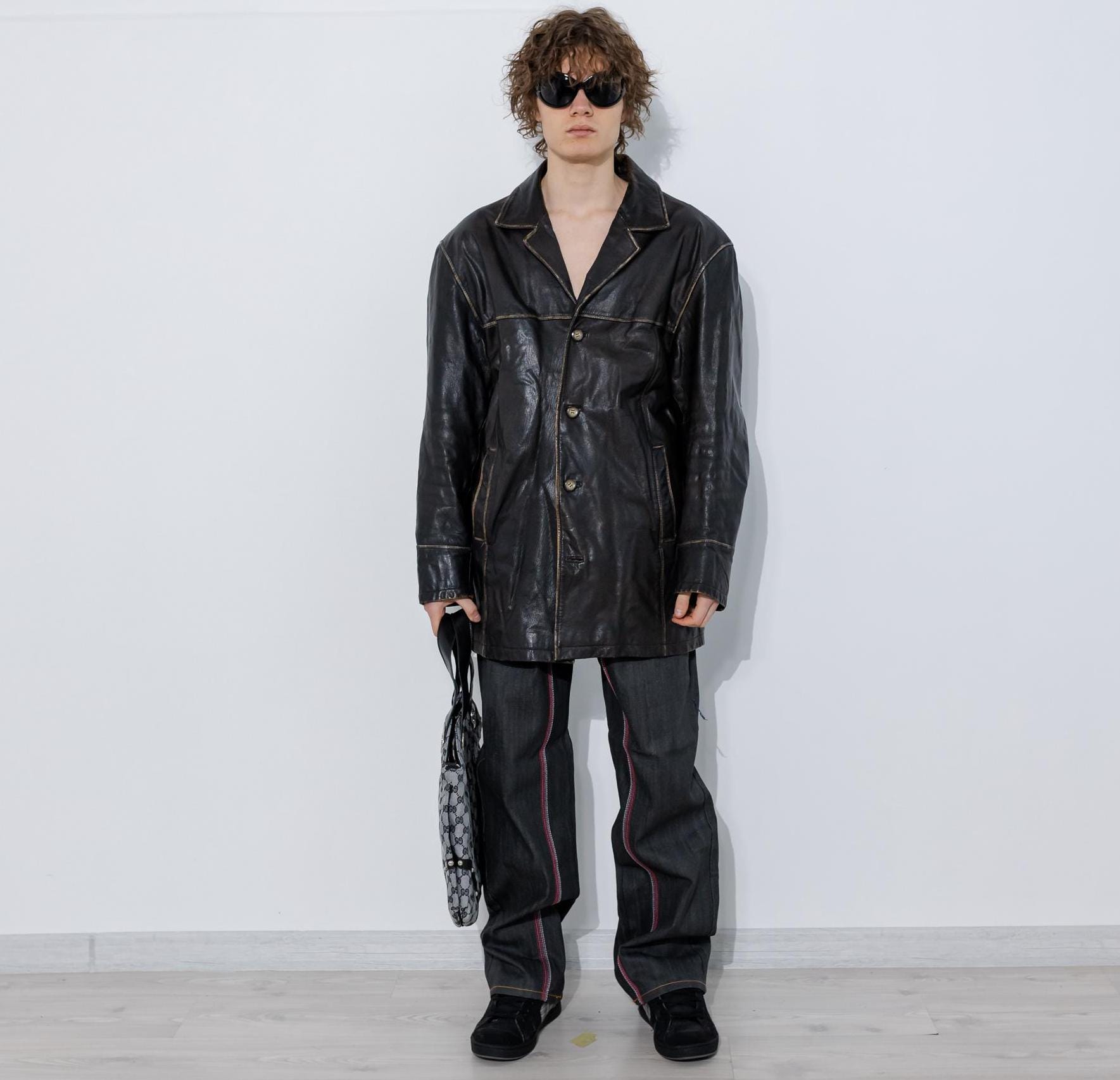 【sullen】 vintage leather jacket Vintage 30s/40s Leather Jacket W/Crown Zipper SZ L – The