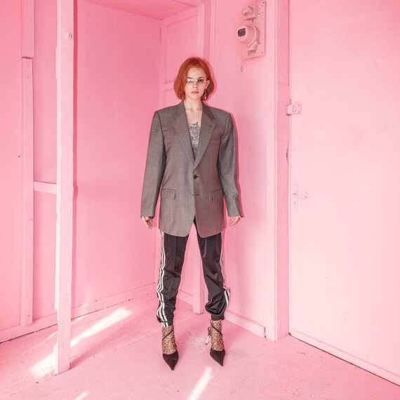 Vintage Burberry oversized grey blazer
