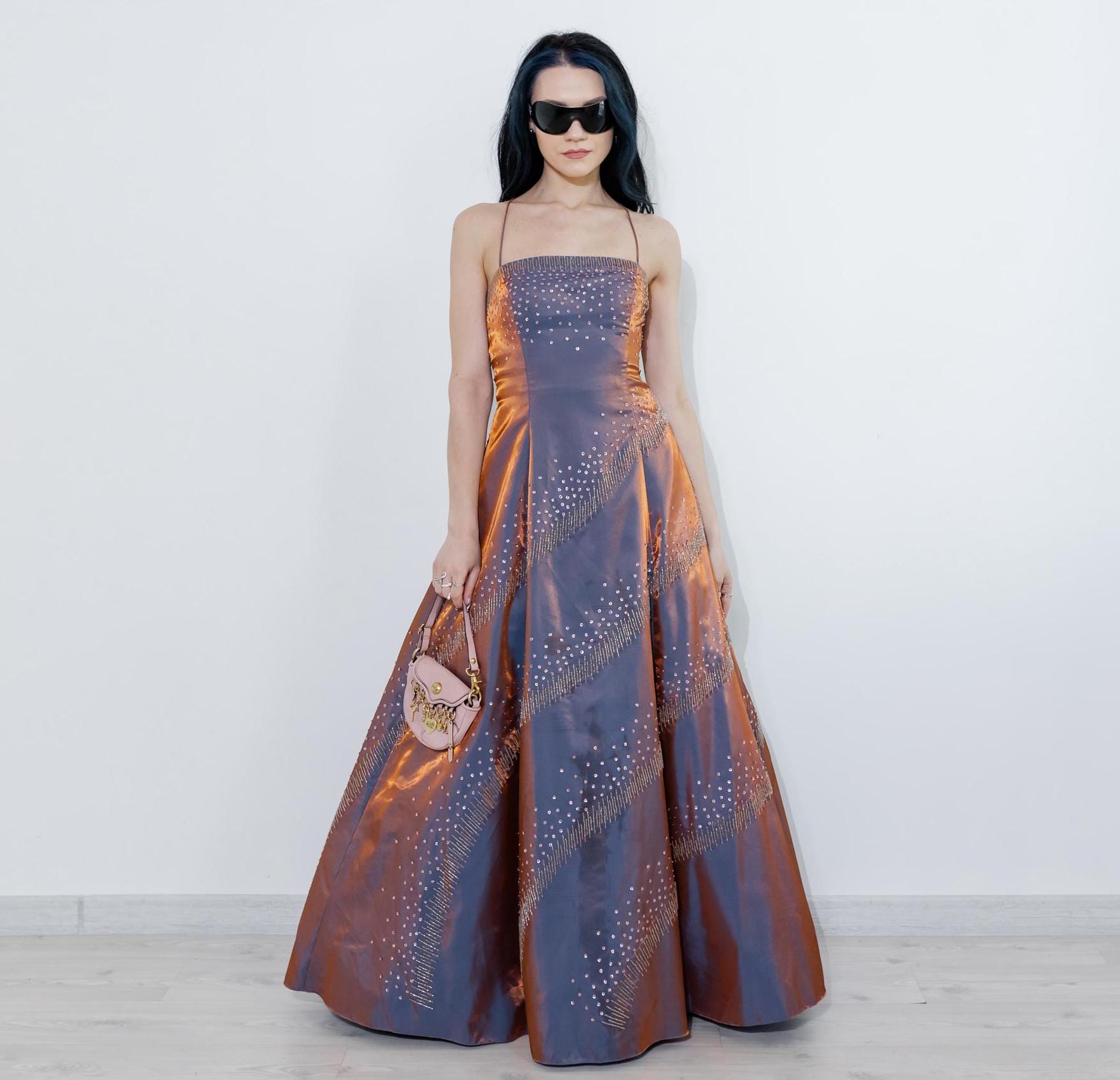 open lace back dress Vintage Y2k Iridescent Prom Dress Set by Cache – Odd Faery