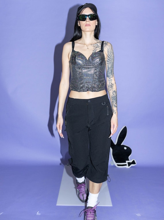 Y2K Vintage Sporty Spice Cropped Joggers in Spider Black Etsy Canada