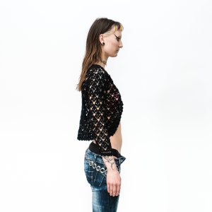 Vintage Y2K spicy festival crochet top in onyx black image 4