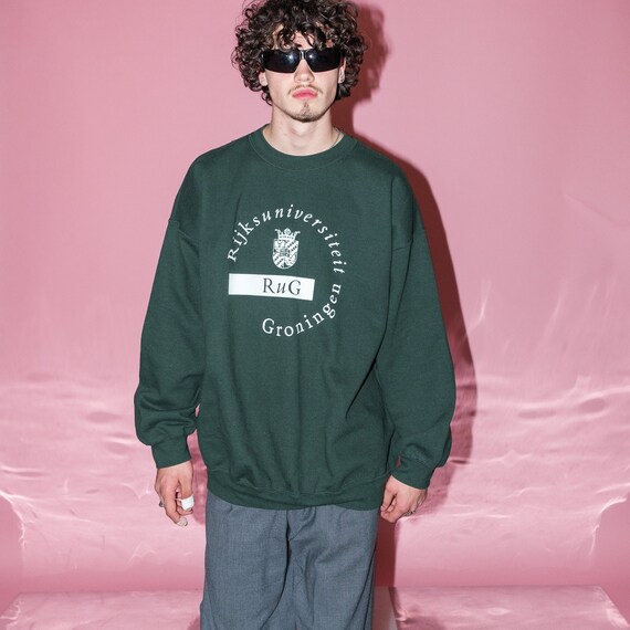 Green shop college sweatshirt